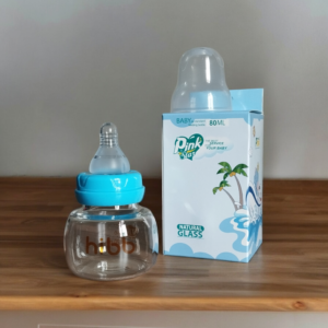 Crystal Clear Glass Baby Feeder - 80ml (3oz) Bottle for Newborn